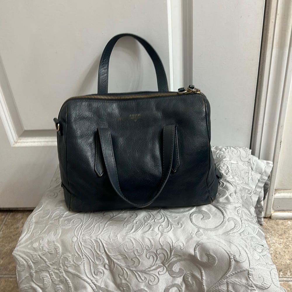 ✨💙💚🖤✨Fossil Sydney Satchel crossbody Deep Teal Dark blue/green almost black